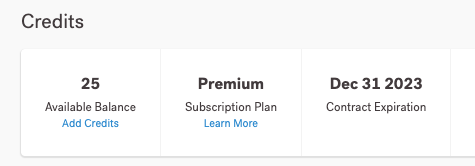 View your organization&rsquo;s tier on the Credits page
