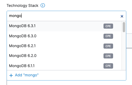 Add a technology stack for your asset