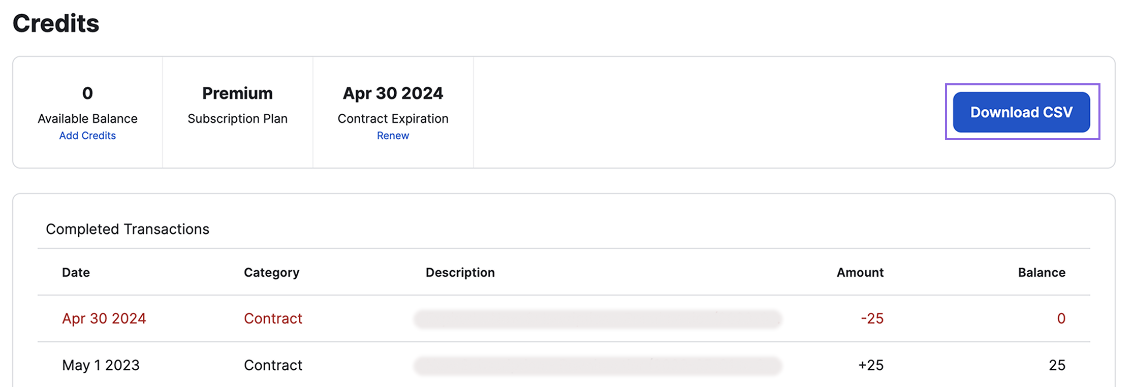 Download credit ledger