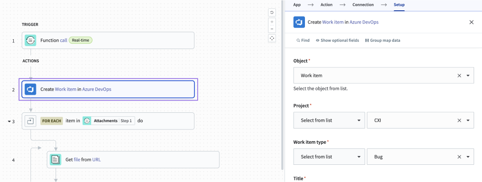 Create work item in Azure DevOps