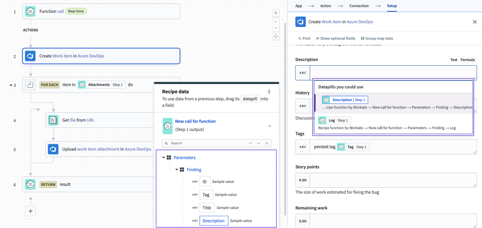 Populate values with datapill