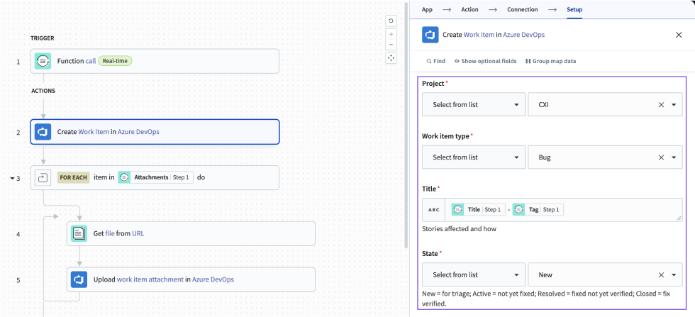 Select values for required parameters