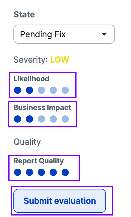 Submit evaluation