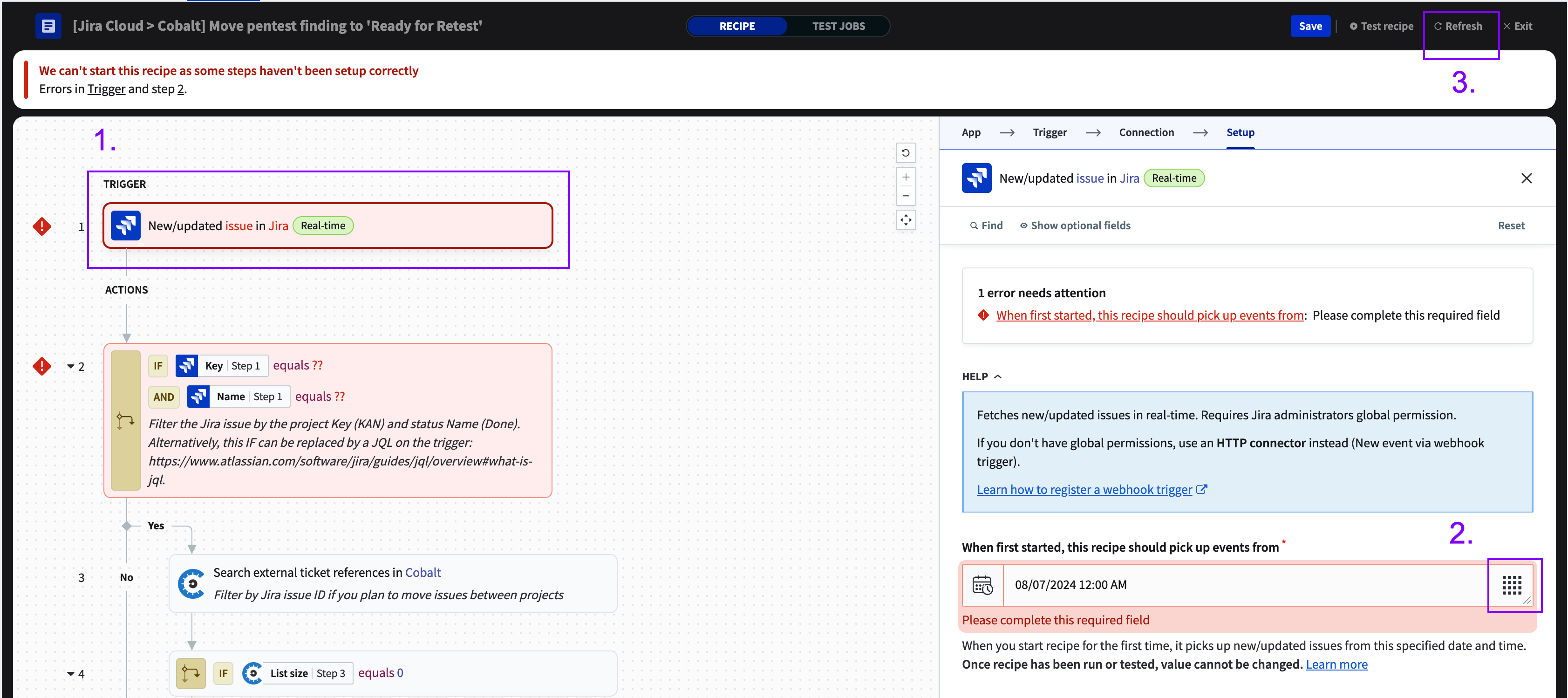 Configure from setting