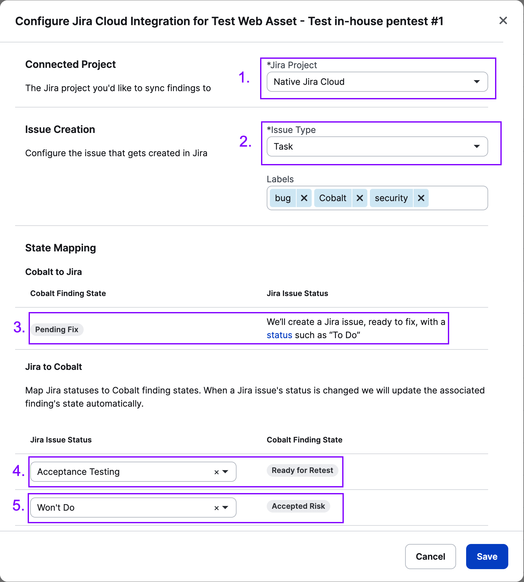 Native Jira Cloud configuration