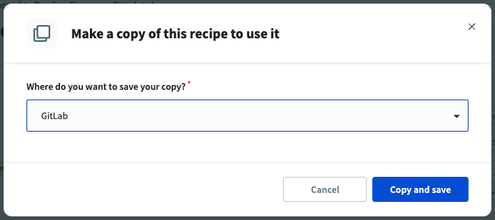 Copy and save recipe