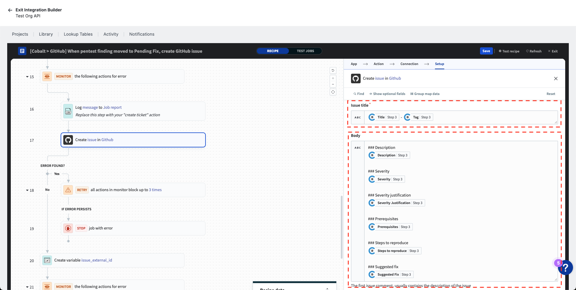 Customizable fields