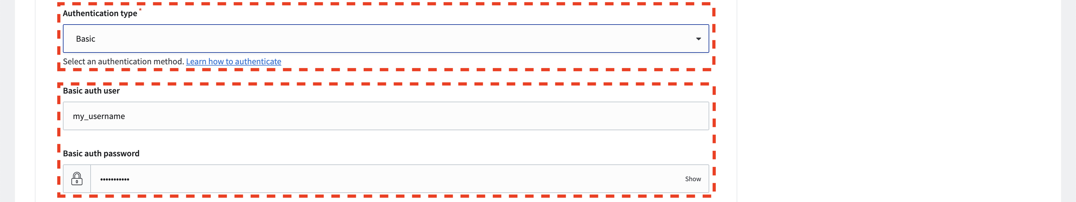 HTTP connection basic auth