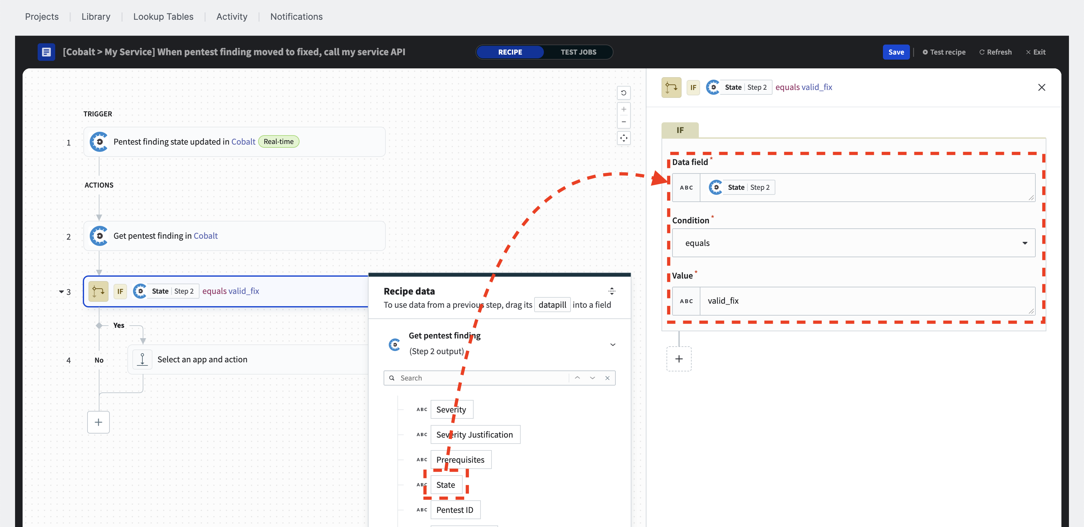 Filter pentest finding by state