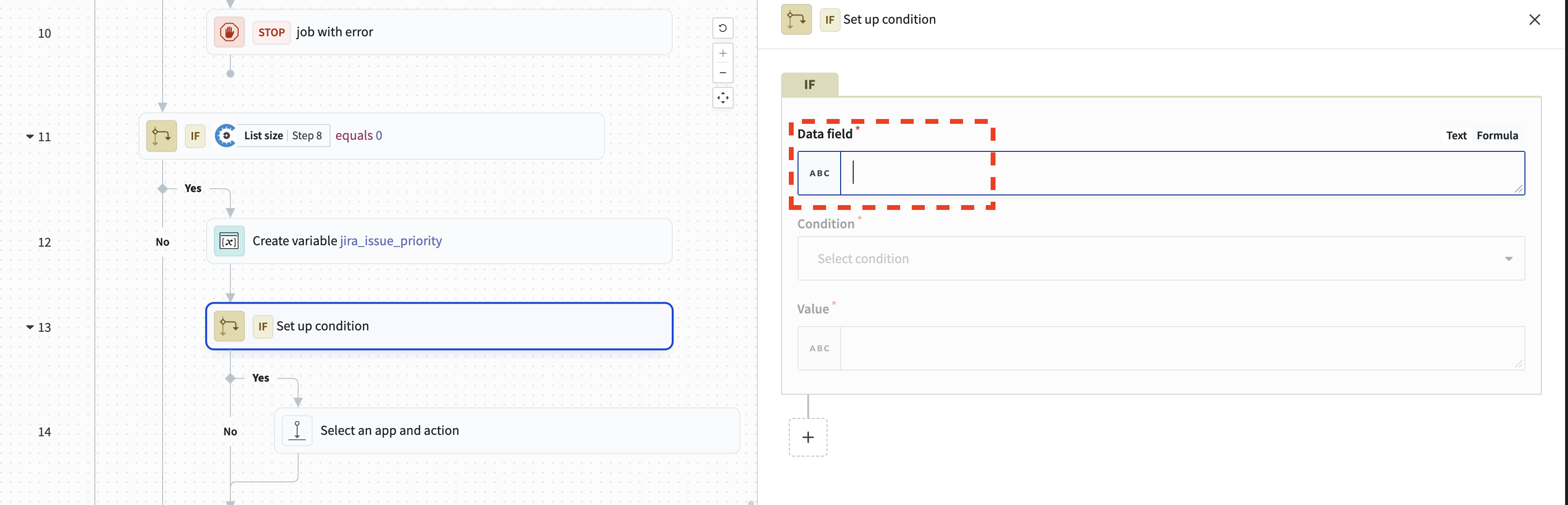 click data field