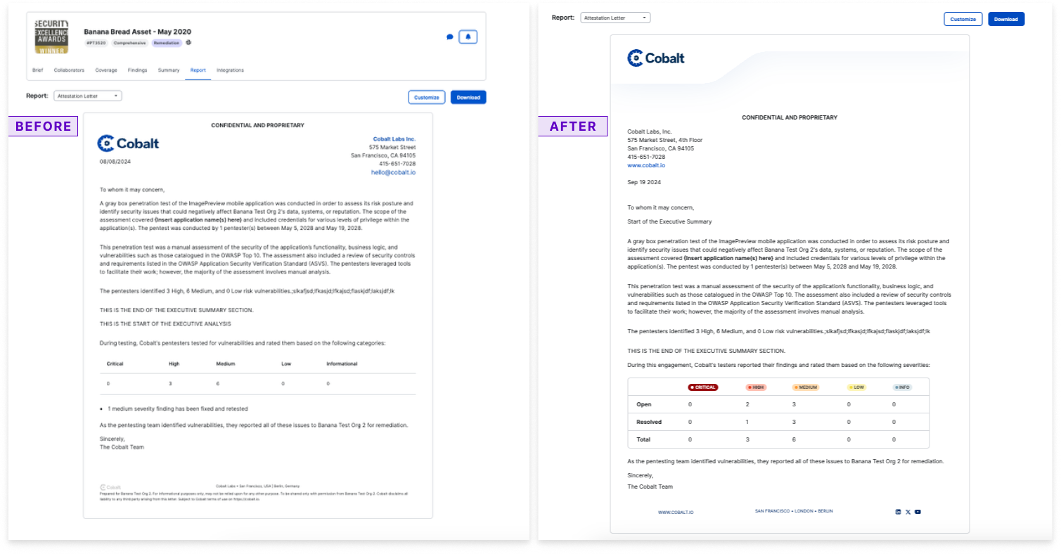 Attestation Letter Improvements