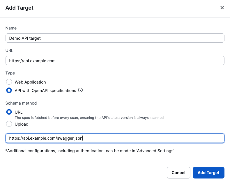 Add API target